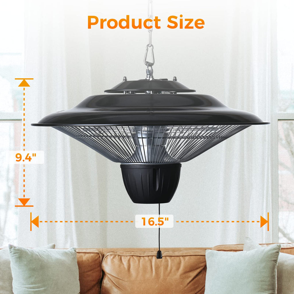 Patio Heater- Patio Heater, 1500W Outdoor Heater, Thanksgiving, Courtyard Electric Heater, 3 Seconds Heating