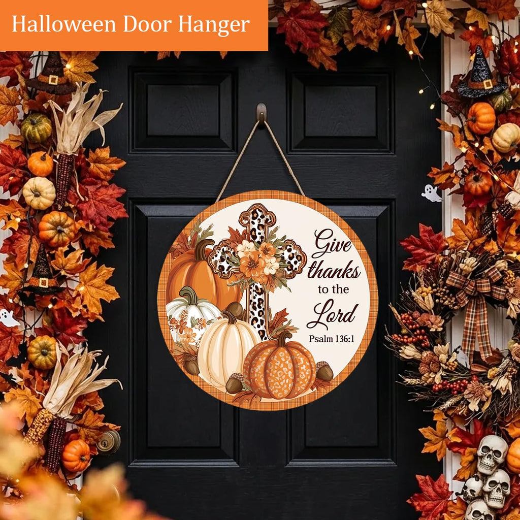 Give Thanks to the Lord Fall Decorations Sign, Fall Christian Sign