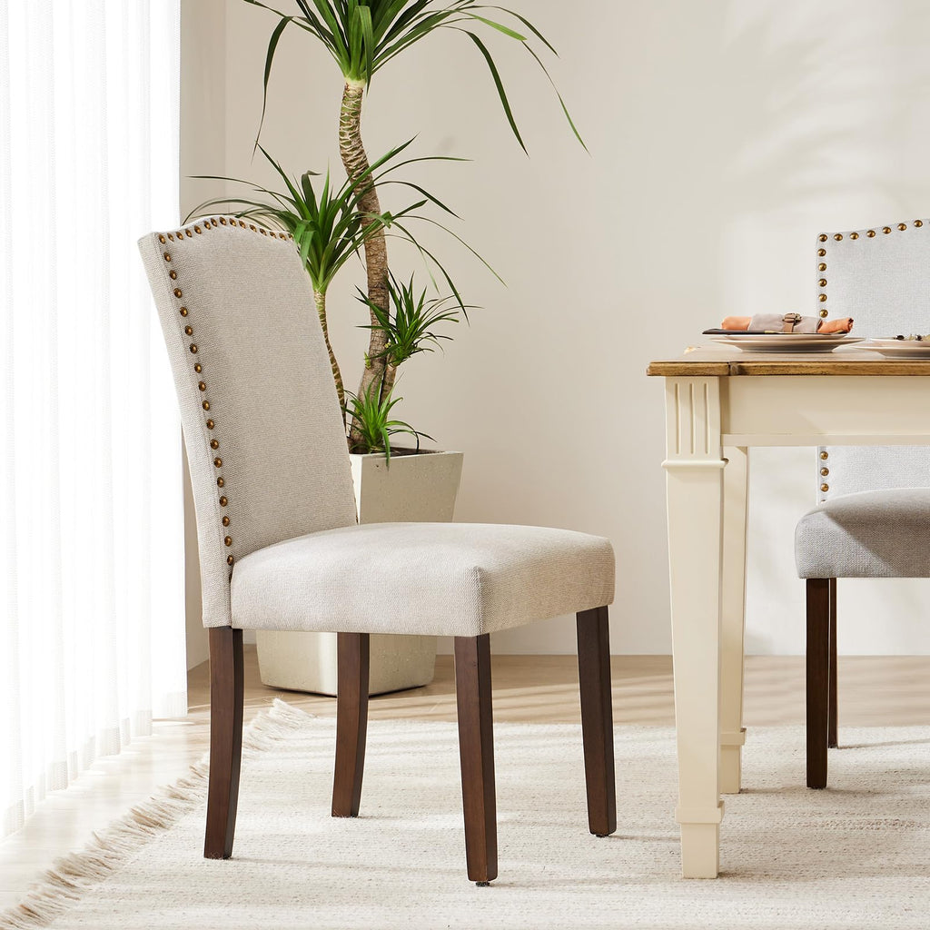 Set of 4, Upholstered Accent Chair, Beige