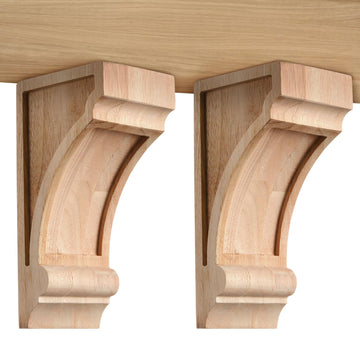 2 Pack Solid Wood Corbels, 3 1/4" w X 4" d X 8" h, Built-in