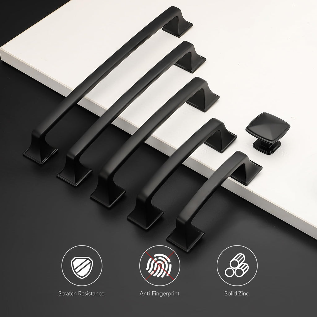 30 Pack Kitchen Cabinet Handles 5 Inch Hole Center Black Cabinet Pulls