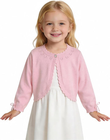 Toddler Girl Cardigan Sweater Long Sleeve Bolero Shrug Knit Top