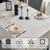 Natural Tablecloth, Rectangle Tablecloth with Decorative Cutouts, Stain Resistant & Wrinkle Free Tab