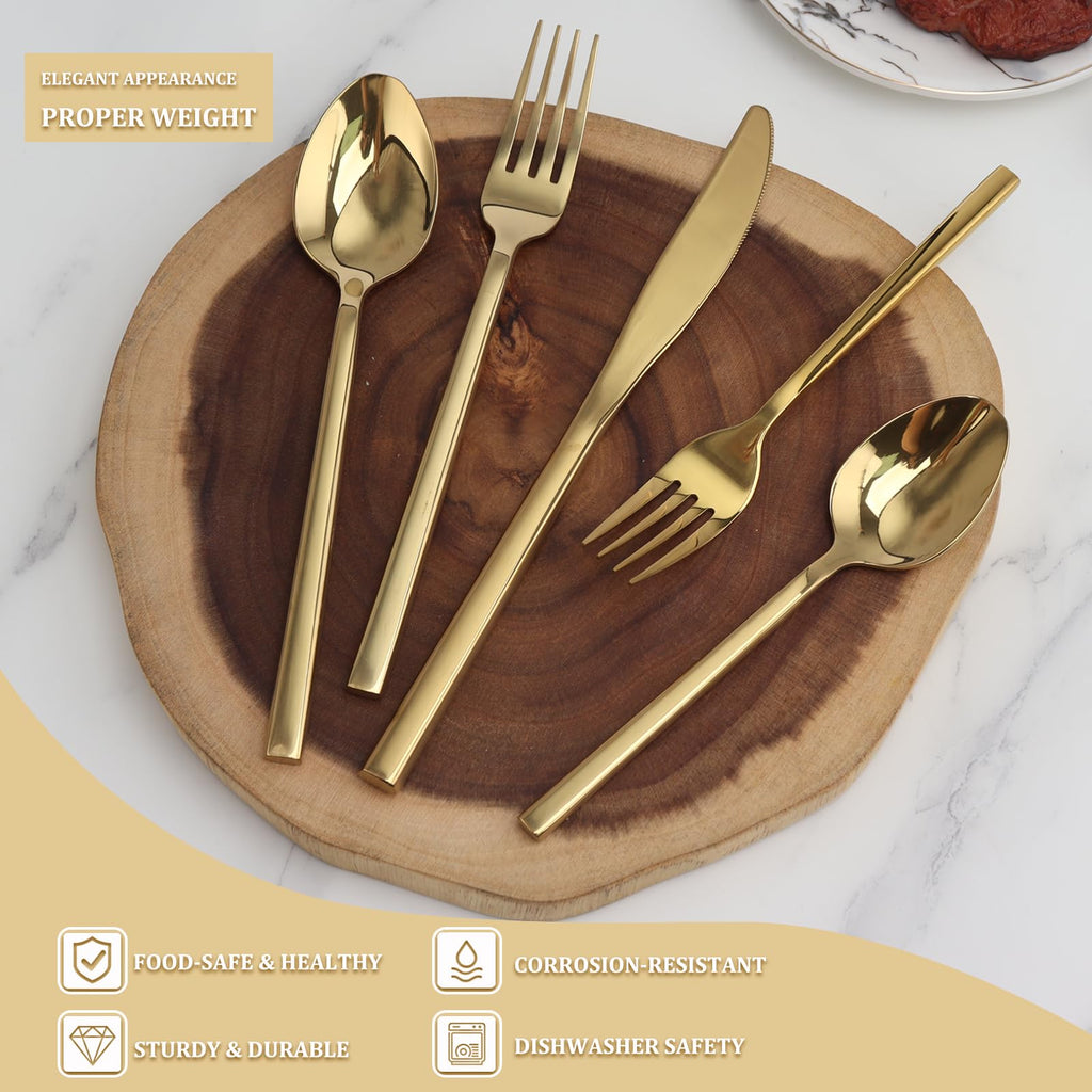 20 Piece Silverware Set for 4, Stainless Steel Flatware Set, Tableware Cutlery Set and Restaurant Include Forks Knives