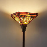 Tiffany Lamp Stained Glass Torchiere Floor Lamp