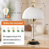 Crystal Table Lamp,Dimmable Bedside Lamp with ON/Off Switch Modern Glass Lamps Bedroom Living Room Decor (1PACK)