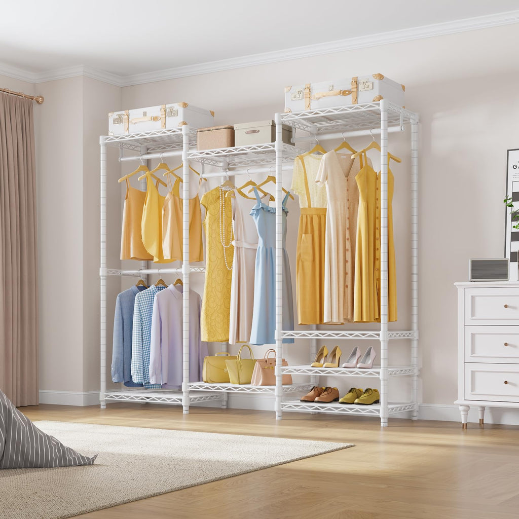 V5 Medium Freestanding Clothes Rack, Modular Closet System, White