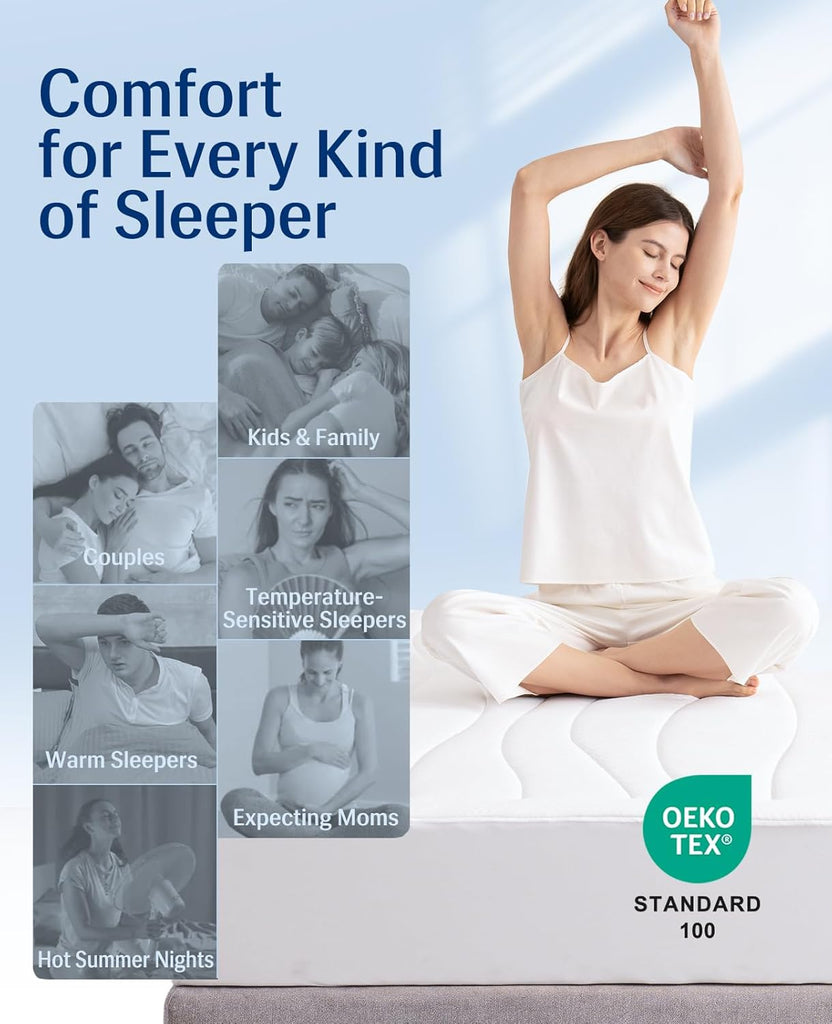 Cooling Mattress Pad King for Hot Sleepers with Arc-Chill 3.0 | PCM Cooling Mattress Topper Stay Cool All Night
