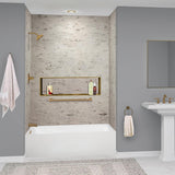 UATLN603220-L-CB Unity 60-in x 32-in x 20-in Alcove Acrylic Bathtub Kit With Left Hand Drain, White/Champagne Bronze