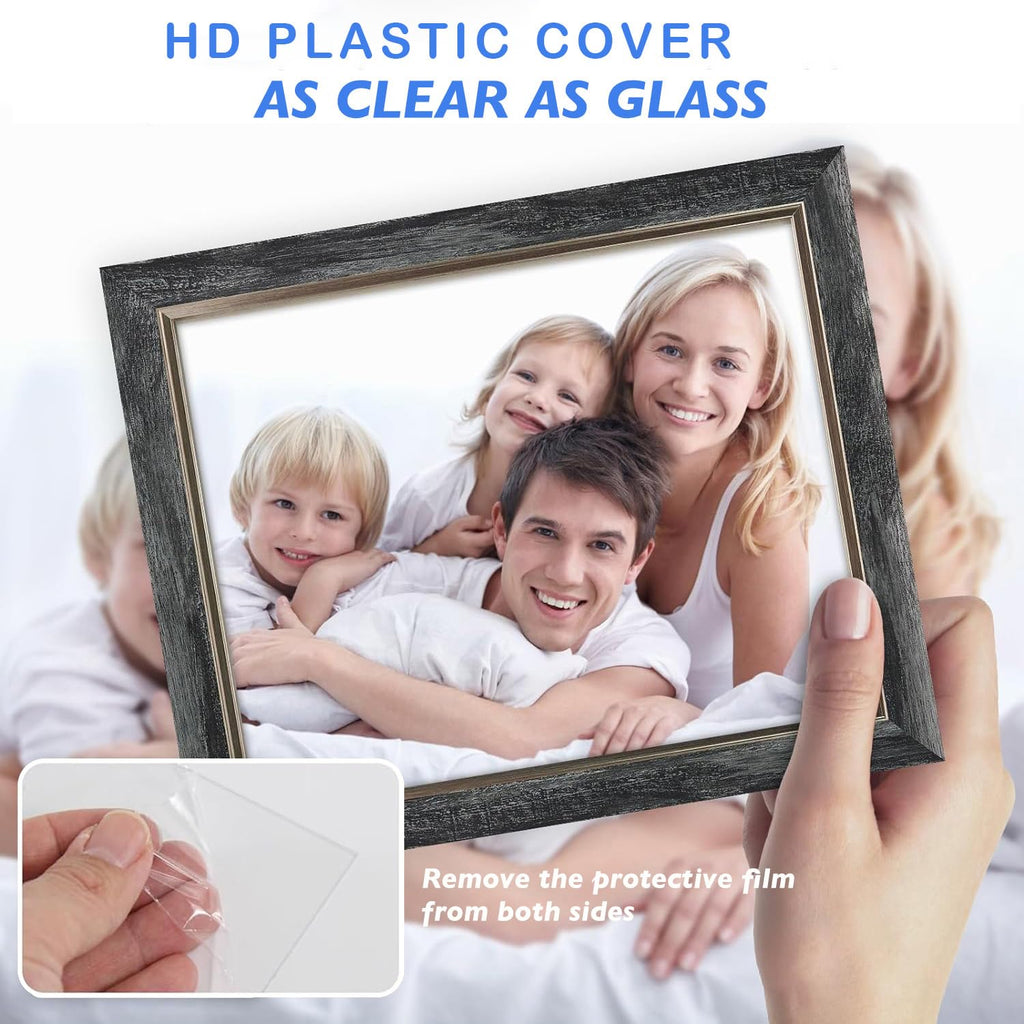 5x7 Picture Frames Set of 4, Rustic Retro Photo Frame(Grey)