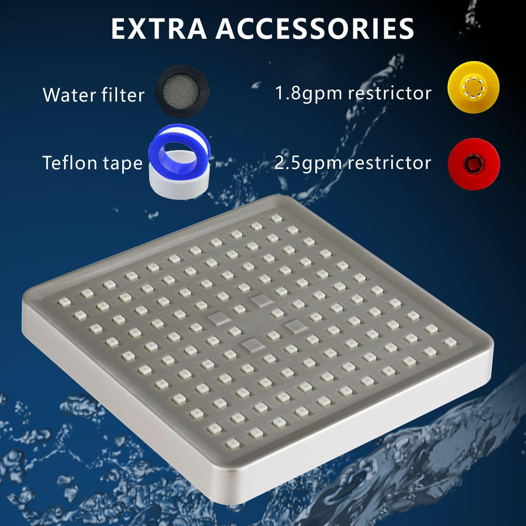 High Pressure Rain Shower Head - Luxury Modern Look - The Adjustable Replacement For Your Bathroom Showerhead - 6"