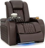 Diamante Zero-Gravity CoolZero Italian Leather Home Theater Seating, Power Headrest, Power Recline, Single Recliner
