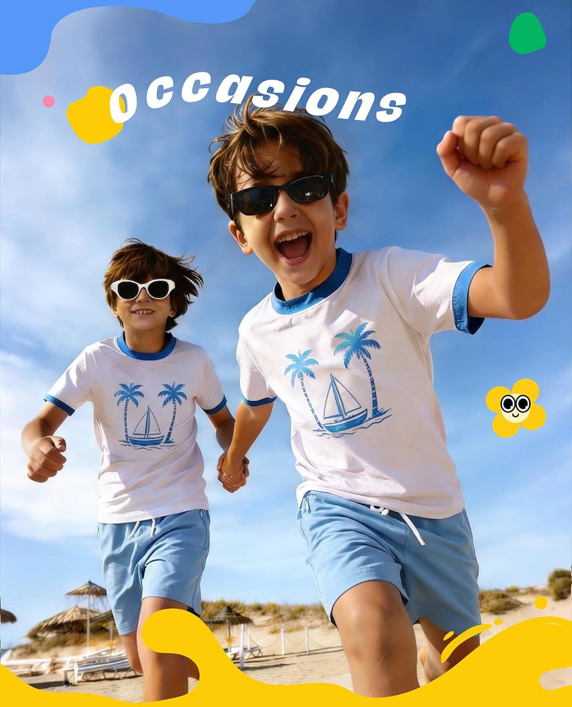 Boys Swim Trunks with Compression Liner Bathing Suit Swimming Shorts
