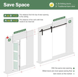 Bifold Doors for 32"×80-3/4" Opening, Preassembled White Frosted Glass Folding Barn Door, Sliding In