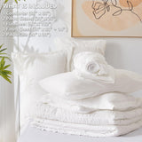 Queen Comforter Set White Seersucker 7 Pieces Bed in a Bag Queen Comforter Set with Sheets