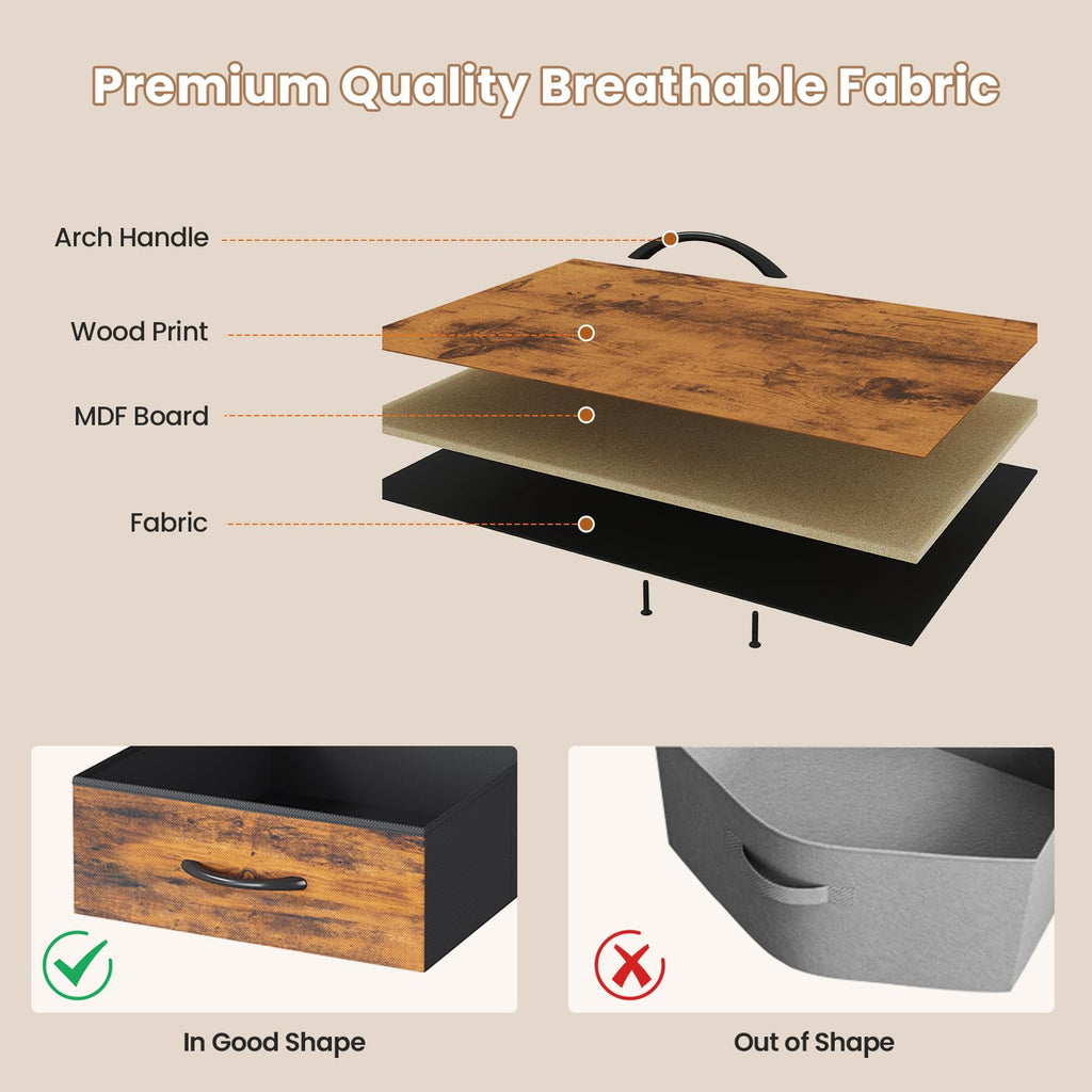 TV Stand for 65 Inch TV, 63" W Long Dresser, Rustic Brown