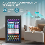 Beverage Refrigerator Cooler, 128 Cans 3.2 Cu.Ft Mini Fridge Glass Door for Drin