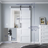 28in x 84in Sliding Barn Door with 5ft Barn Door Hardware Kit & Handle, Pre-Drilled Holes Easy Assem
