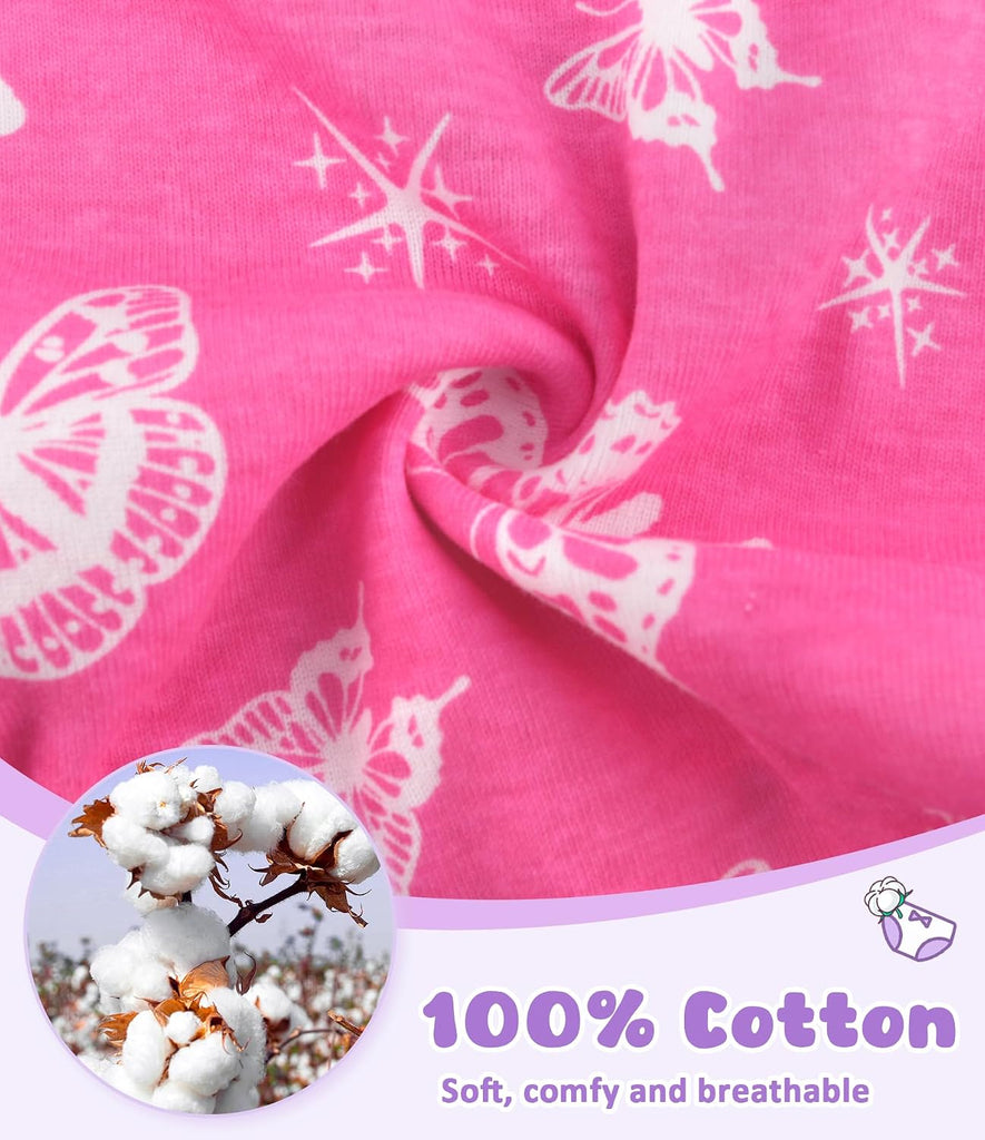 Girls' 100% Cotton Soft Tagless Underwear