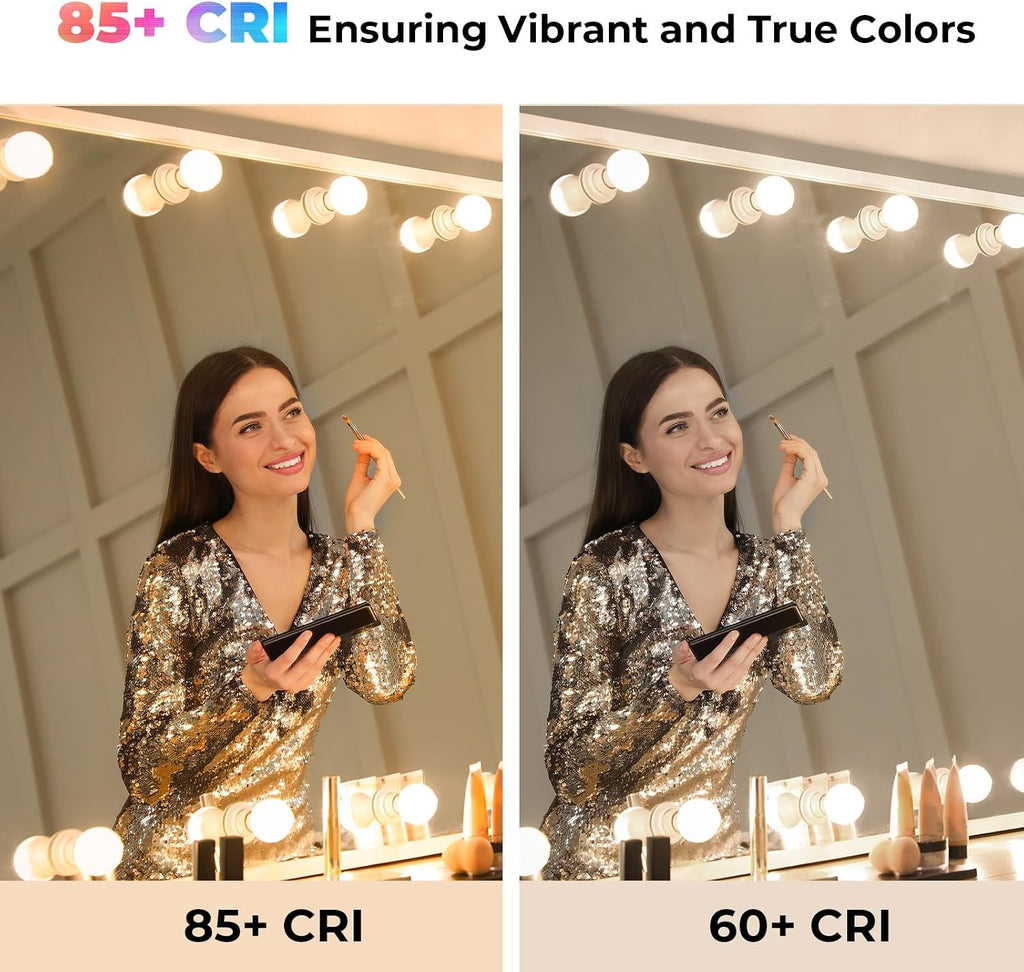 Vanity Light Bulbs, G25 LED Globe Light Bulbs for Makeup Mirror Dressing Room, 60W Equivalent, 2700K Soft White