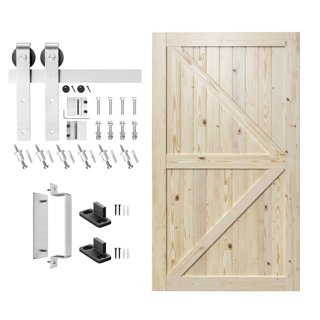 48in x 84in Sliding Barn Door with Brushed Nickel Hardware