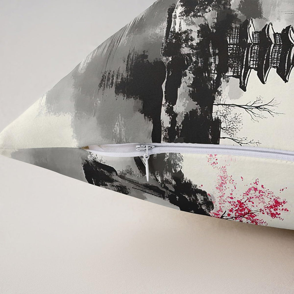 Japanese Style Throw Pillow Covers Reversible Decorative