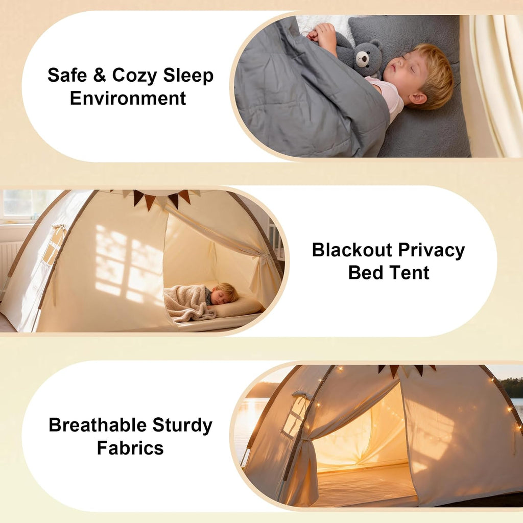 Full Bed Tent Canopy, Indoor Toddler Bed Tent for Kids, Bed Tent Full Size