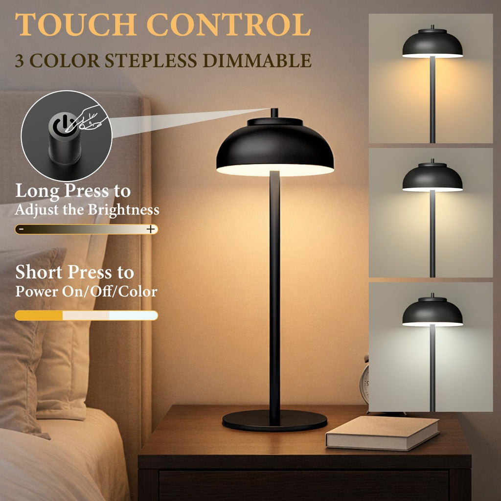 Cordless Table Lamps Rechargeable,Battery Operated Light LED 2 Pack