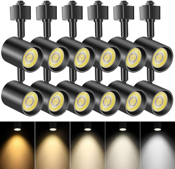 12 Pack 5-Color LED Track Lighting Heads H Type Track Light Heads Dimmable, 2000K 3000K 4000K 5000K 6000K Adjustable
