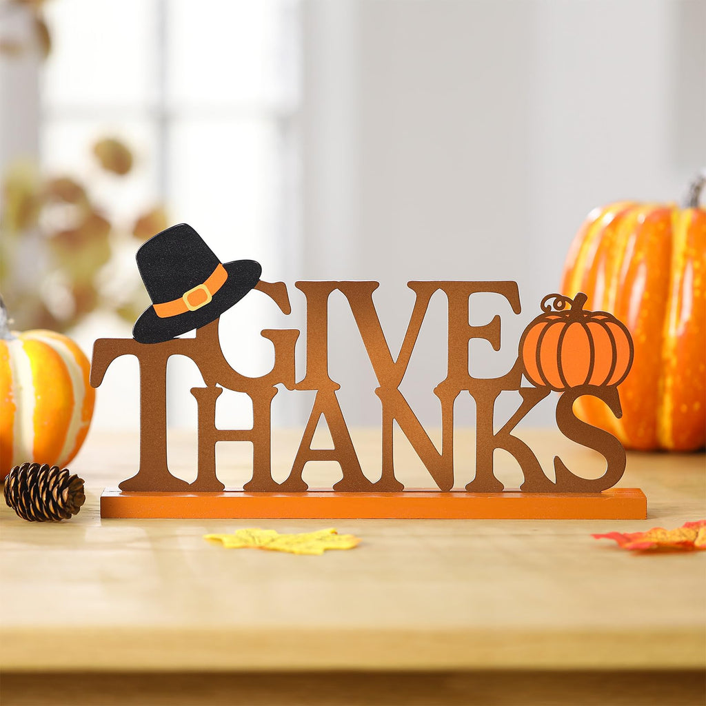 Happy Thanksgiving Table Sign Give Thanks Fall Decor