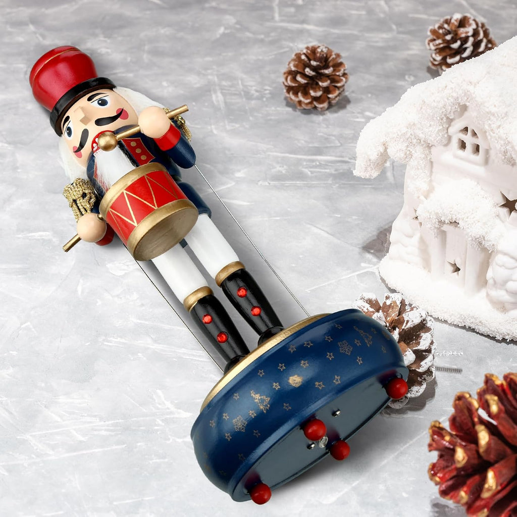 Nutcracker Music Box Wooden Nutcracker Soldier Toy, Retro Style