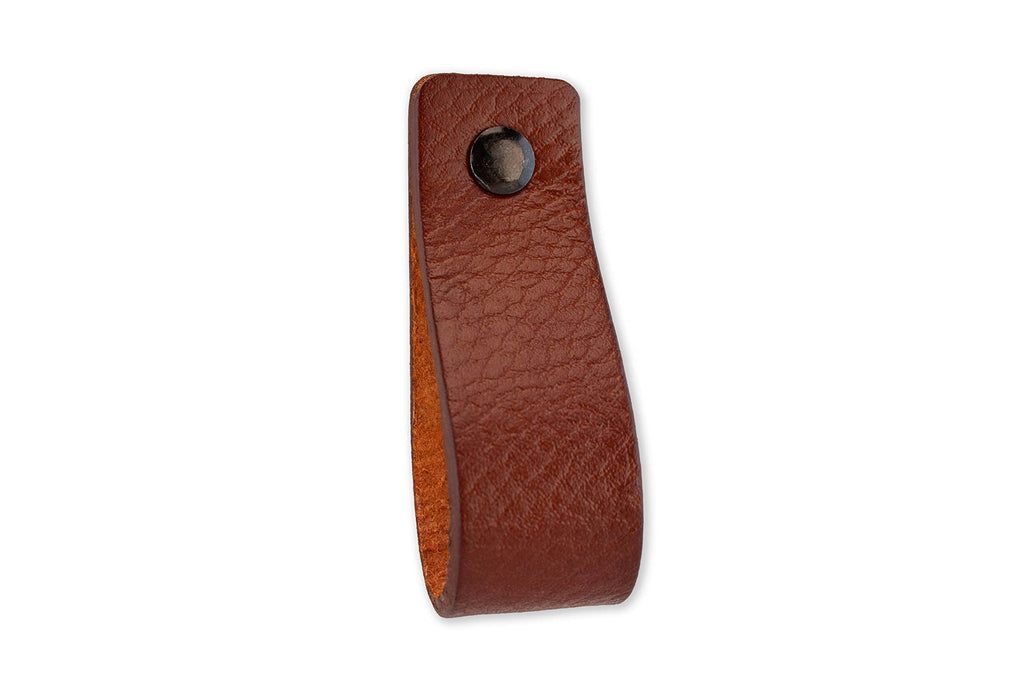 Leather Furniture Handles - Cognac - 6pcs - 6.5" x 1" - Leather Dresser Pulls - Cabinet knobs Dresser knobs - Handles