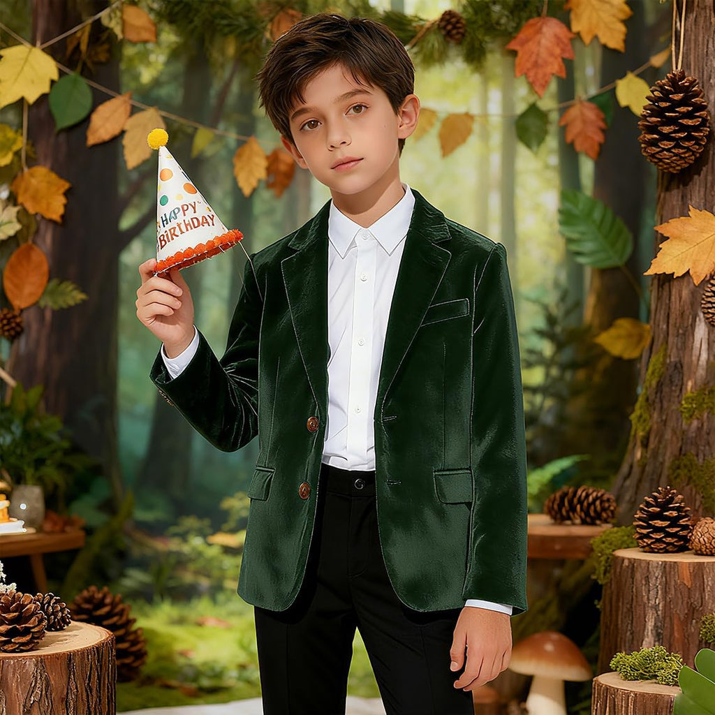 Boys Velvet Blazer Kid Toddler Tuxedo Suit Jacket