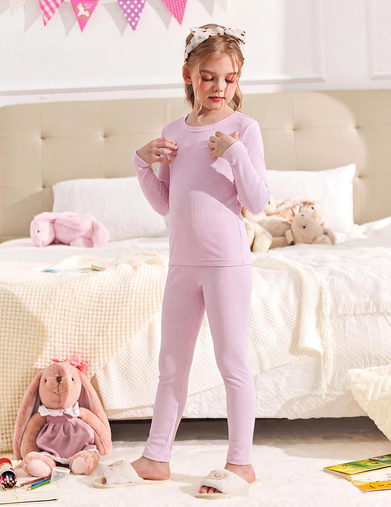 Girls Pajamas 2 Piece Snug Fit Kids Pjs Set Long Sleeve Sleepwear