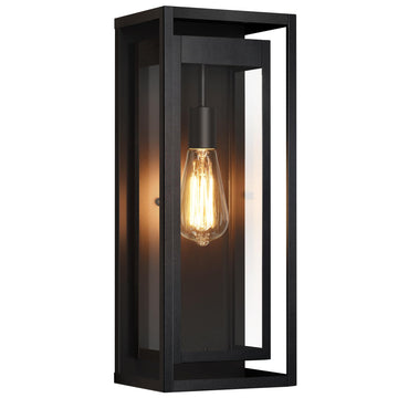 19 Inch Outdoor Wall Light Fixtures, Outside Porch Lights- Black