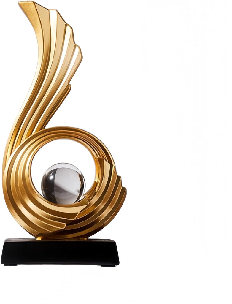 Gold Abstract Digit Statue Accent Decor, Adornos para Sala Modernos Shelf Decor Aesthetic for Coffee Table, Modern