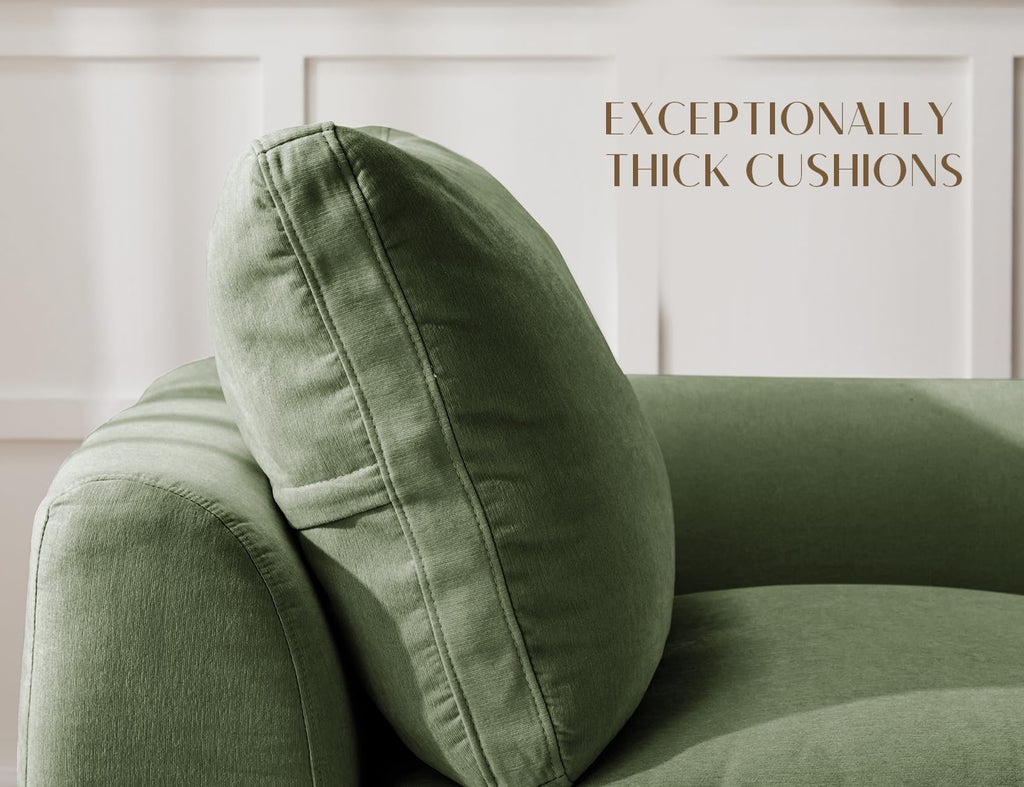 Oversized Cloud Couches, Boneless Sectional Couch with Ottoman, 7 Seater Large Modular Sectional Sofa, Green