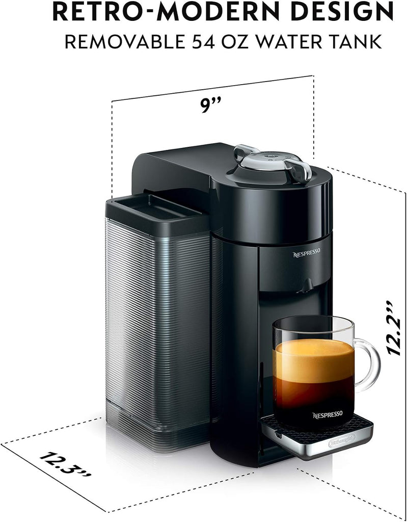 Vertuo Coffee and Espresso Machine by with Milk Frother, 236.59 Milliliters, Piano Black | Black coffee and espresso