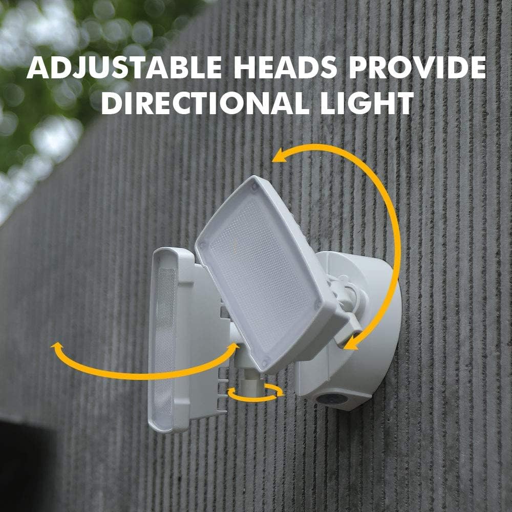 2-Pack 19W Dusk to Dawn LED Security Light Outdoor, 2 Adjustable Head, 2000LM, 5000K, IP65 Waterproof, Super Bright