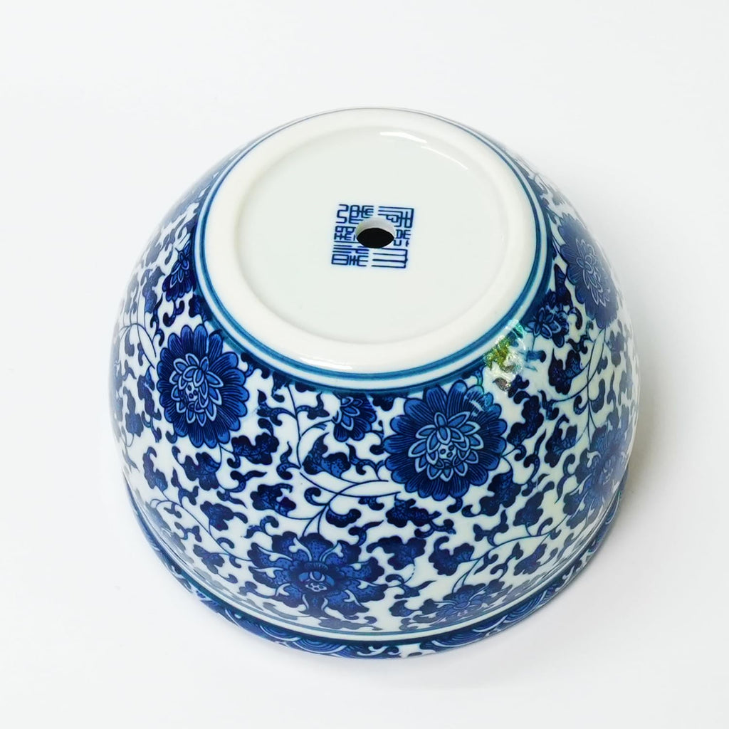 Blue and White Chinoiserie Planter, Blue and White Flower Pot for Indoor Plants, Oriental Pots for Plants, Oriental