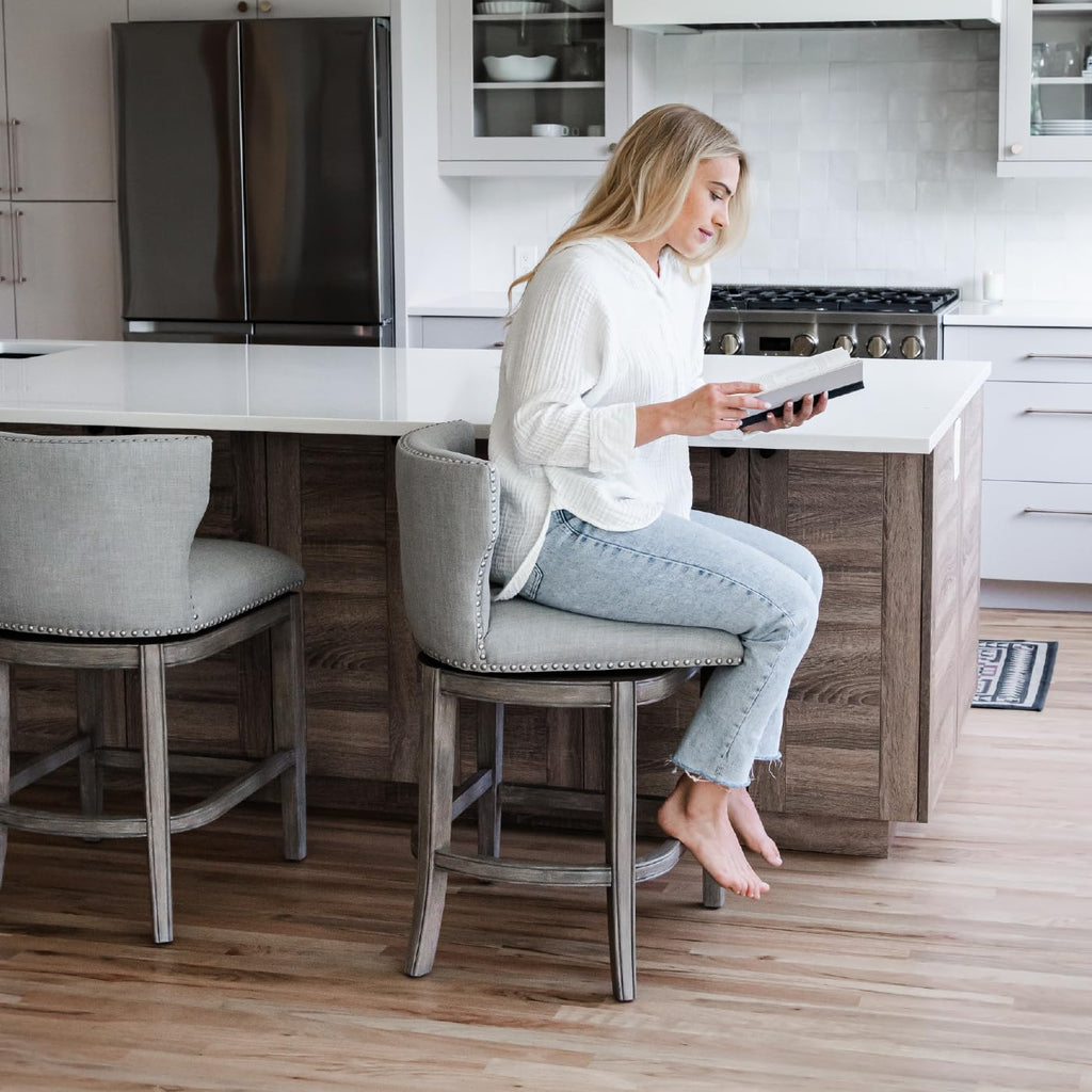 Hugo Counter Stool, Reclaimed Oak, Ash Grey, 26"