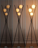 60IN Dimmable Black Tripod Floor Lamp, Mid Century Standing Lamps with 3 Globe Soft Warm White Eye Care 3000K Bulbs