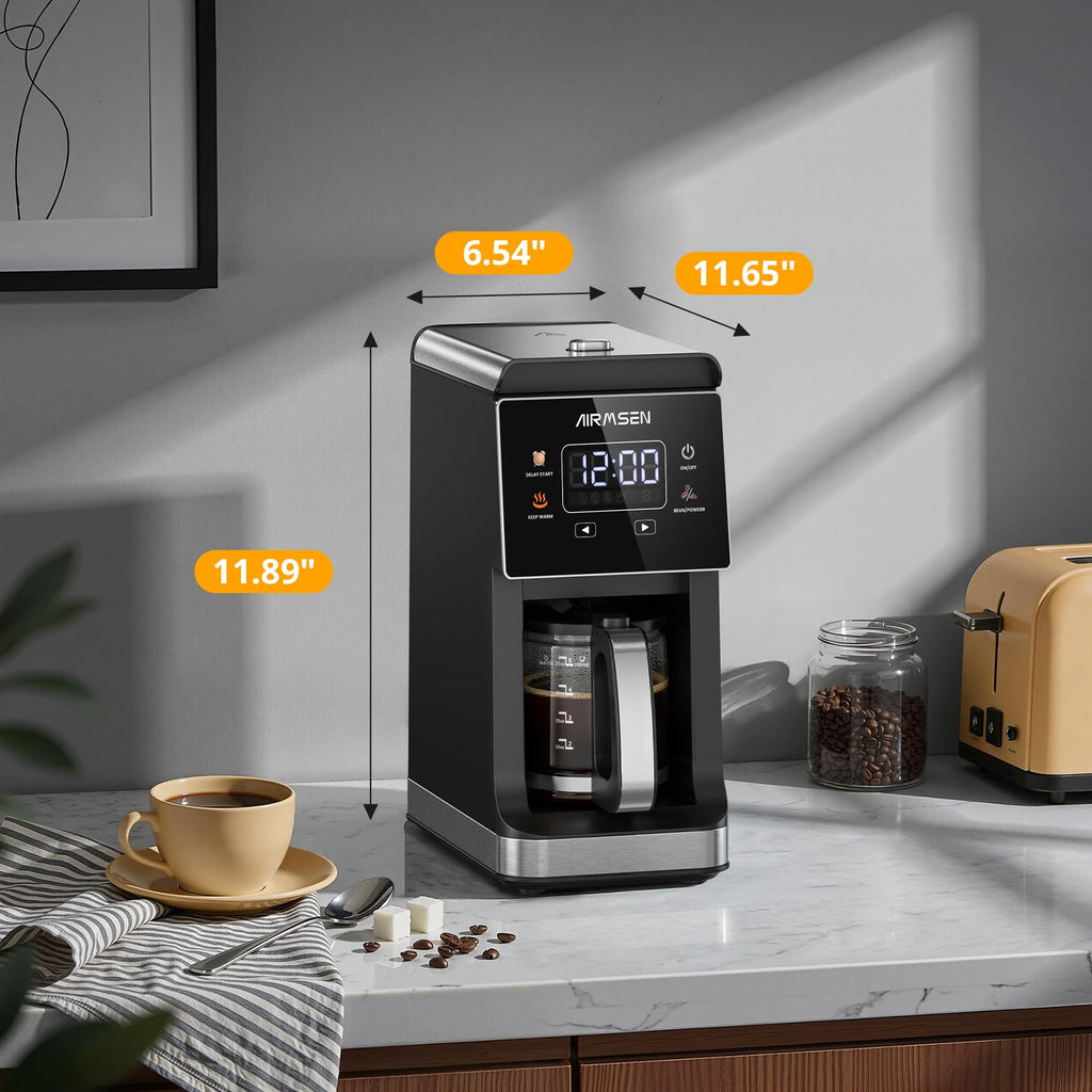 Coffee Maker with Grinder, 5-Cup Grind and Brew, Programmable