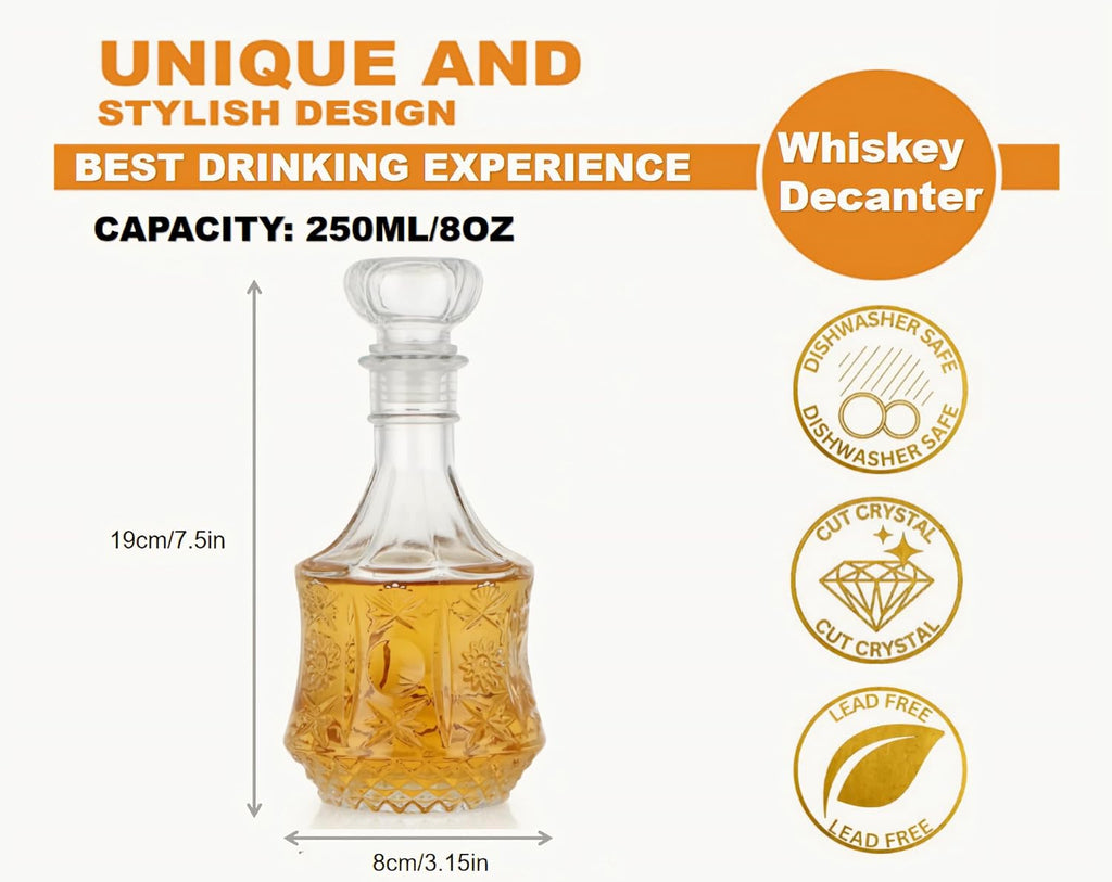 Liquor Decanter,Lead-Free Glass Decanter with Airtight Stopper