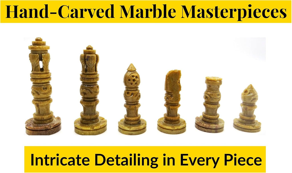 Chess Gifts for Men, 14 in Marble Chess Set, Happy Birthday Gifts for Men, Classic Board Games Collection, Coffee
