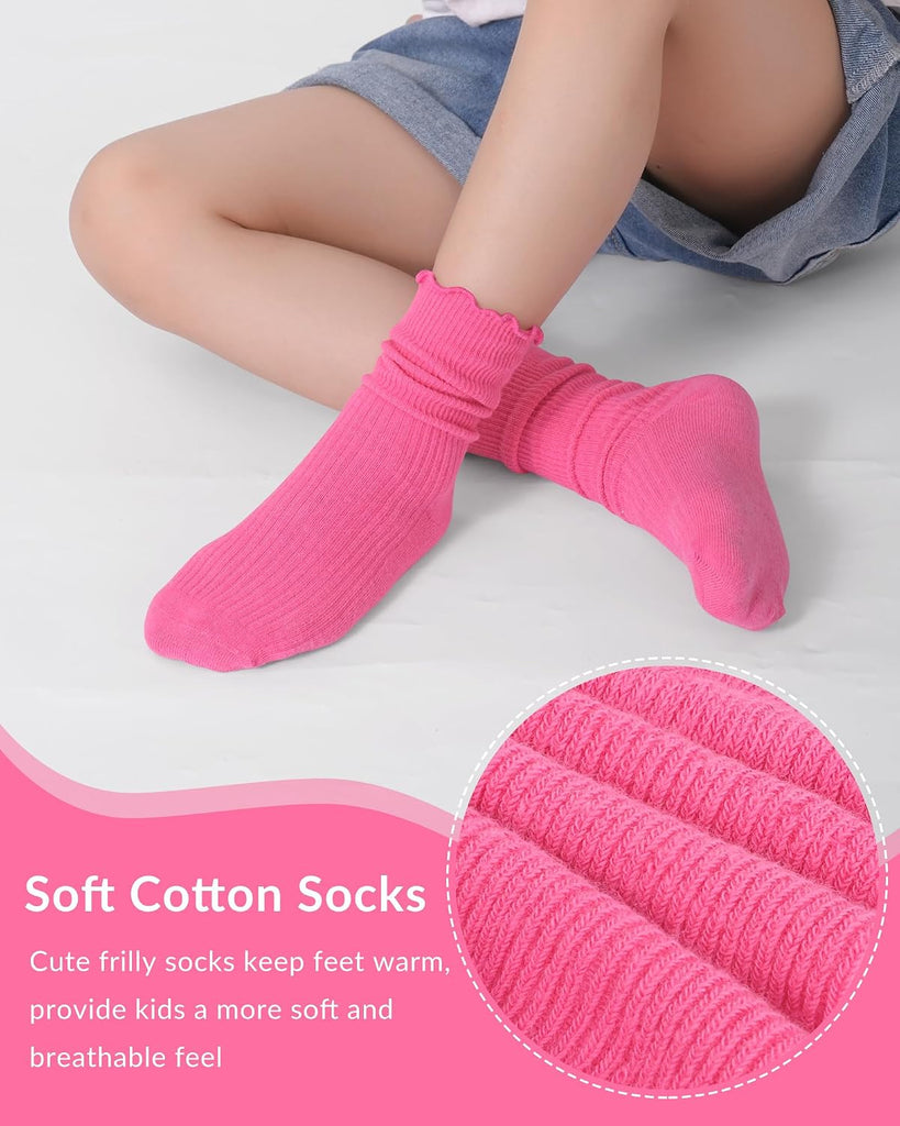 Ruffle Socks for Girls Kids Toddler Turn Cuff Dress School Uniform Sock
