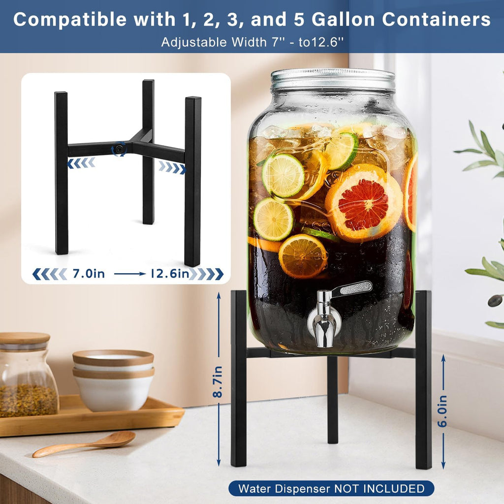 Beverage Water Jug Stand Adjustable 7-12.6 IN - Drink Dispenser Stand Only, Fit 3-5 Gallon Water Jug Holder Container