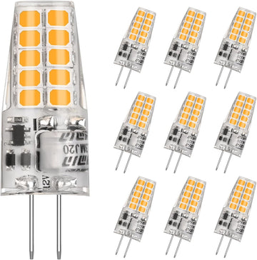 10 Pack G4 LED Light Bulb,2W Equivalent to 20W,AC/DC 12V,Warm White 2700K G4 Bulb, Garage