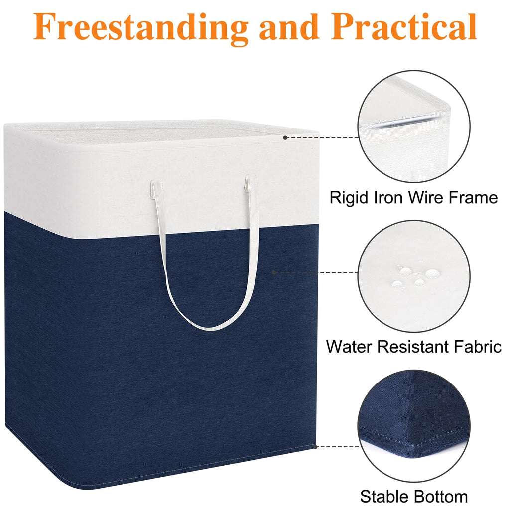 Laundry Basket 3-Pack, Laundry Hamper, 100L-Blue