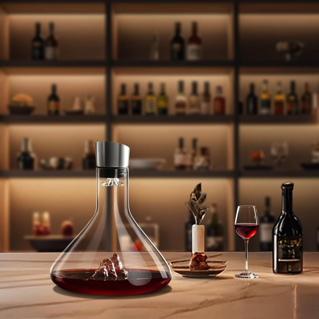 Wine Decanter, Wine Carafe, Red Wine Decanter,100% Lead-free Crystal Glass, Wine Hand-held Aerator, Wine Gift, Wine